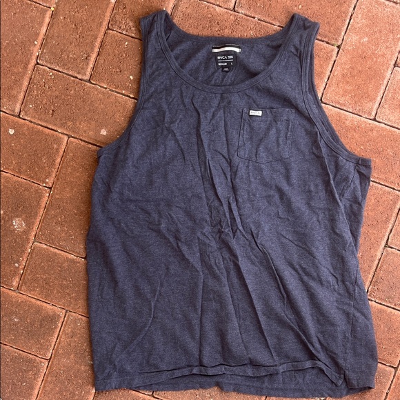 RVCA Dark Blue Tank Top with Pocket - Picture 1 of 4